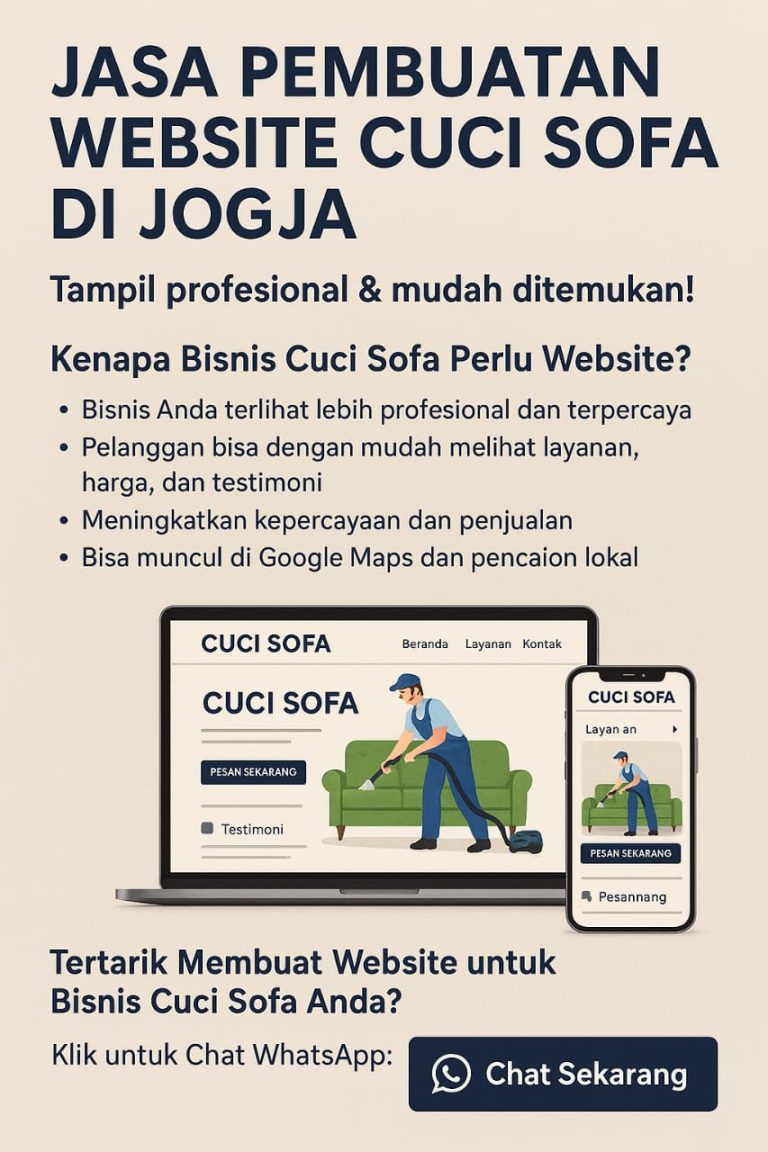 Jasa Pembuatan Website Cuci Sofa di Jogja